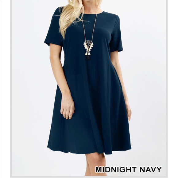 ONE HOUR SALE!! NWT Cotton Midnight Navy Dress - Picture 3 of 3
